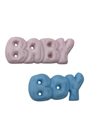 Bottoncini decorativi in plastica – scritta BOY e BABY Offerta Limitata