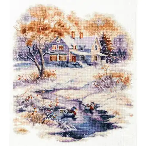 kit ricamo a punto croce - Inverno precoce - Magic Needle Prezzo Ridotto