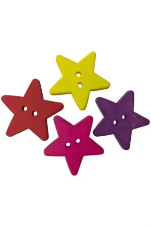 Bestseller Bottoncino decorativo in plastica Modello stella – 2 fori – Ø 25 mm