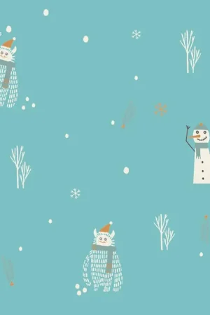 Tela de Algodón Antibacteriana – Popelín – Yeti  Snowman - Katia Ultima Occasione