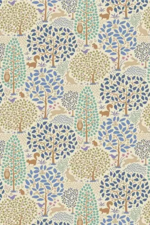 Prezzo Basso Tilda Sanctuary Sanctuary Cool, Tessuto Toni Freddi con animali nella foresta