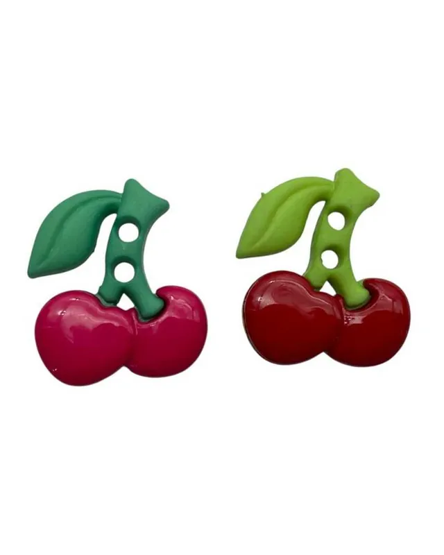 Bottoncino decorativo in plastica Ciliegia 2 fori – 17×15 mm Occasione