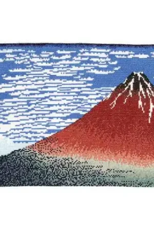 kit ricamo a punto croce - Il Fuji Rosso - DMC Prezzo Scontato