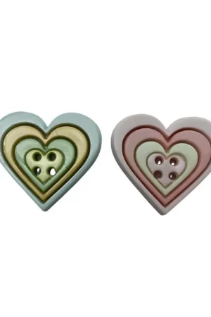 Offerta Limitata Bottone decorativo in plastica Forma cuore multistrato 4 fori – Ø 25 mm