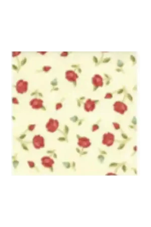 Must-Have Moda Fabrics, Tessuto Crema con fiorellini rossi