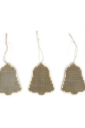 Ultimissimo Modello Kit di ornamenti da ricamare - 3 campane traforate da ricamare - DMC