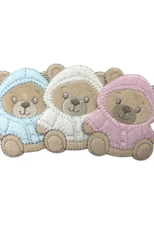 Prezzo Di Fabbrica Applicazione Termoadesiva Orsetto Baby con Cappuccio Dimensioni 6 x 7 cm