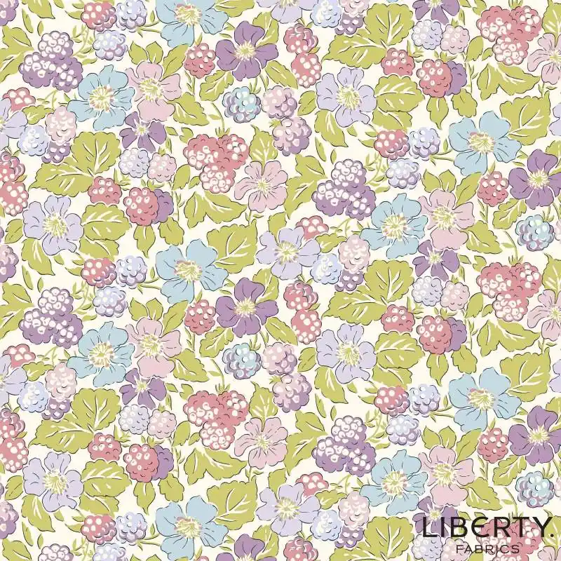 Spedizione Gratuita Postcard from the Highlands Raspberry Forage - Liberty Fabrics