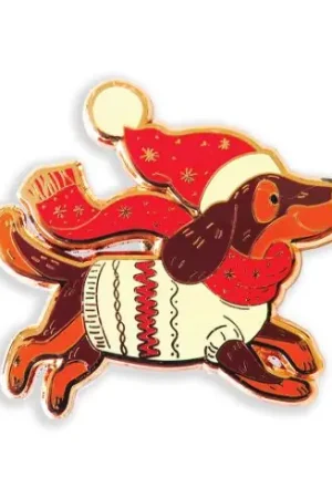 Magnete ad aghi - Bassotto natalizio - Letistitch Consegna Rapida