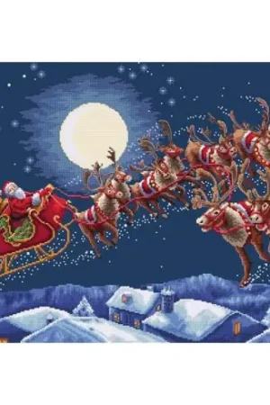 kit ricamo a punto croce - Vigilia di Natale - Letistitch Prezzo Scontato