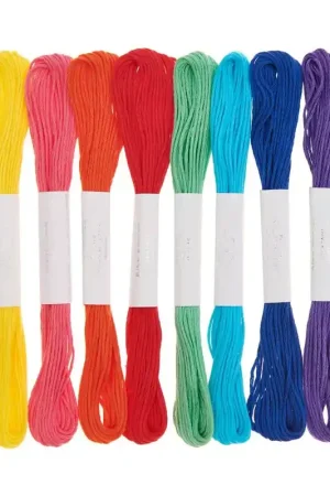 Assortiment de 10 Fils à broder 100% coton - Rico Design - Arc-en-ciel x1 Offerta Lampo