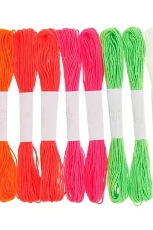 Assortiment de 10 Fils à broder 100% coton- Rico Design - Fluo x1 Prezzo Scontato
