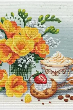 kit ricamo a punto croce - I piaceri del mattino - Nova Sloboda Più Venduto