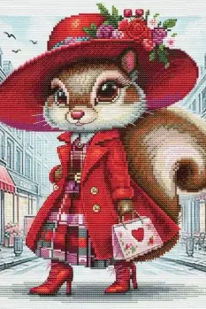 kit ricamo a punto croce - Fashionista parigina - Nova Sloboda Prezzo Ridotto