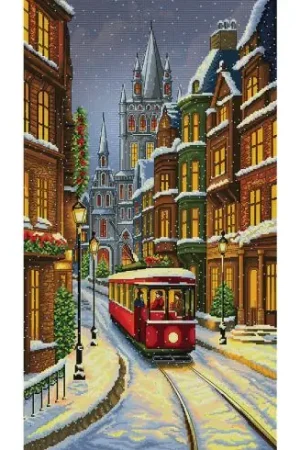 Affare kit ricamo a punto croce - Tram invernale - Nova Sloboda
