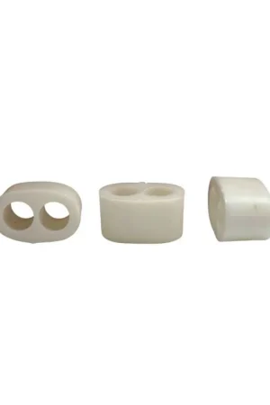 Ultime Pezzi Coppia Fermacorda Plastica Bianco 2 Buchi – Ø 4 mm – 15×8 mm