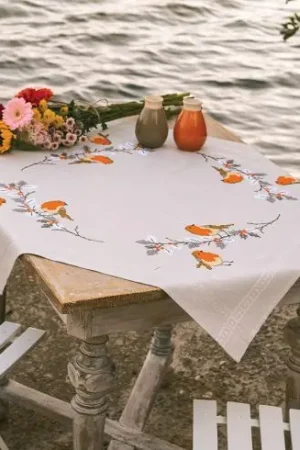 Super Prezzo Kit tovaglia da ricamo - pettirosso - Vervaco