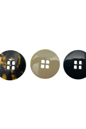 Bottone Tondo in Plastica – Lineato 44 Ø 28 mm - 4 Fori Spedizione Gratuita