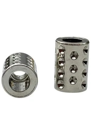 Coprinodo Cilindrico Plastica Argento Lucida 1 cm – H 15 mm – Fori 5/4 mm Ultime Pezzi