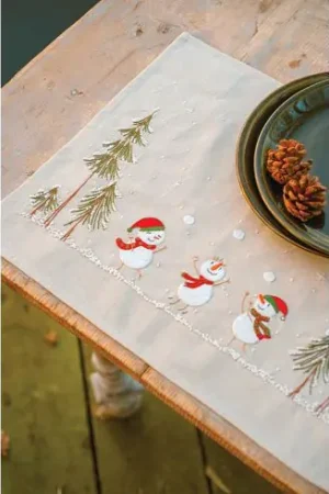 Super Prezzo Kit set da tavolo da ricamare - pupazzo di neve - Vervaco