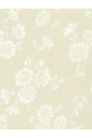Wishwell: Backdrop Wide Taupe, Tessuto Beige Nocciola con fiori Chiari - Robert Kaufman Solo Oggi