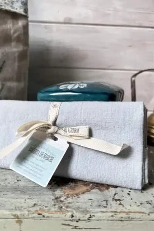 Popolare Lino Pretagliato da Ricamo, Azzurro, 70 x 50 cm