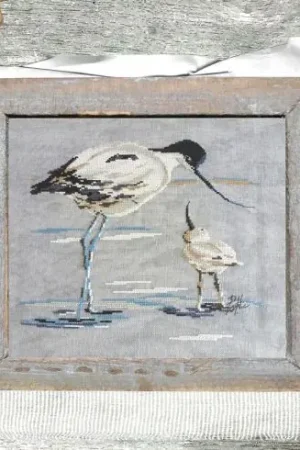 Foglio di punto croce - Avocetta e il suo piccolo - Isabelle Haccourt Vautier A Buon Prezzo