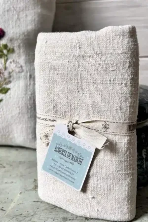 Lino Pretagliato da Ricamo, Ecrù, 60 x 50 cm Reso Gratuito