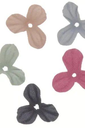 Assortiments de fleurs 3 pétales en tissu 25 mm - Multicolore x30 Novità