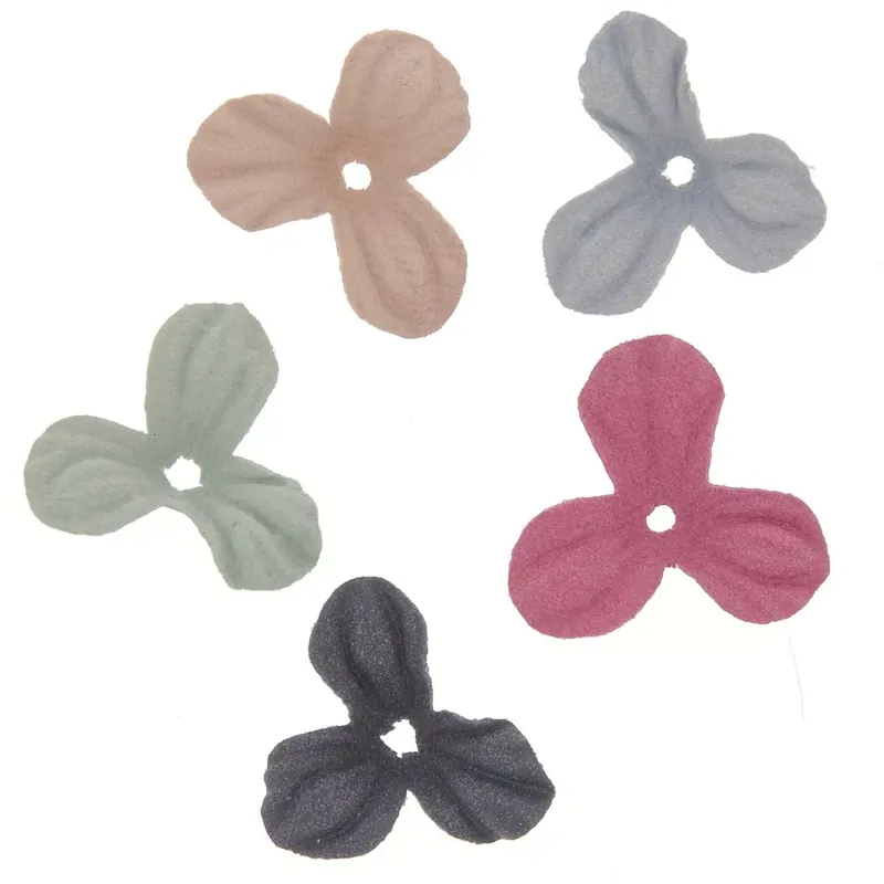 Assortiments de fleurs 3 pétales en tissu 25 mm - Multicolore x30 Novità