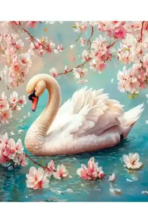 Consegna Rapida Kit ricamo diamante su telaio - Cigno - Art City