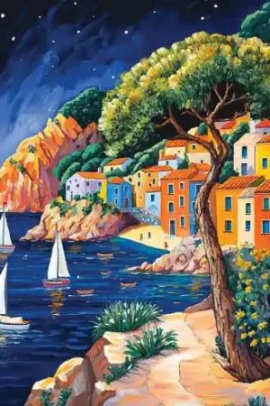 Kit ricamo diamante su telaio - Laguna blu - Art City Reso Gratuito