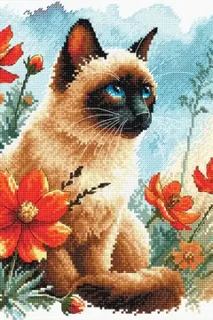 Di Tendenza kit ricamo a punto croce - Il giardino del gatto - Ava