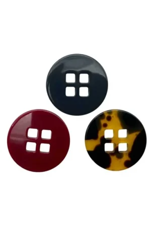 Bottone Tondo in Plastica Lineato 36 - Ø 22 mm - 4 Fori Soddisfatti O Rimborsati