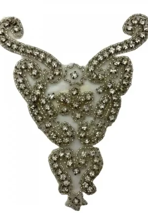 Applicazione Gioiello Strass Termoadesiva 13×10 cm Scelto Dai Clienti