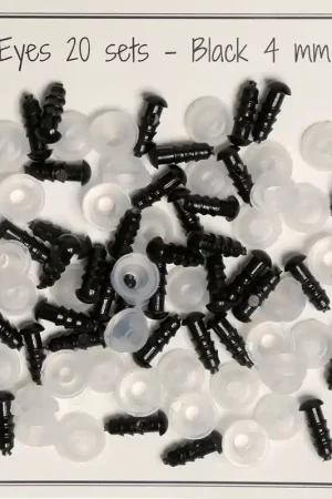 Yeux de sécurité en plastique - pour peluche et amigurumi - 4 mm - Noir x20 paires Occasione Imperdibile