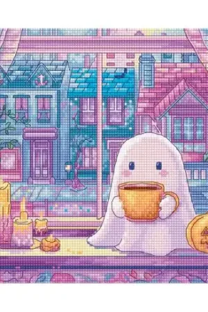 kit ricamo a punto croce - Serate Latte alla zucca - Letistitch Nuova Collezione