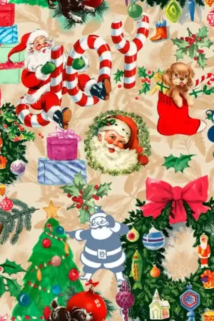 Compra Adesso Tessuto in Cotone - Babbo Natale