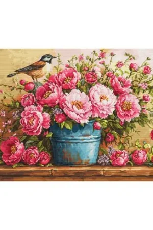 kit ricamo a punto croce - Bouquet di fiori rigoglioso - Luca-S Ordina Subito