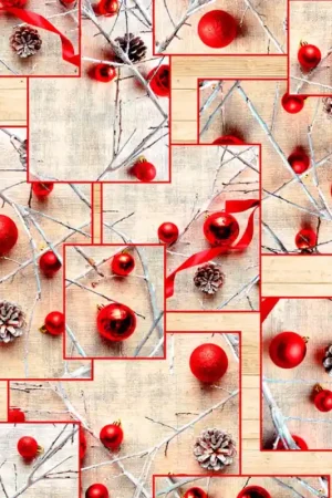 Prezzo Di Fabbrica Tessuto in Cotone - Rosso Natale