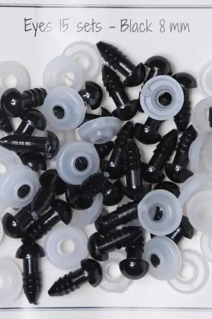 Yeux de sécurité en plastique - pour peluche et amigurumi - 8 mm - Noir x15 paires Ultimissimo Modello