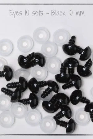 Scelto Dai Clienti Yeux de sécurité en plastique - pour peluche et amigurumi - 10mm - Noir x10 paires