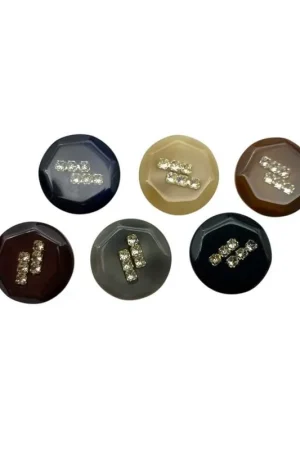 Occasione Bottone Gioiello con Strass Linea 36 - 23 mm - Poliestere