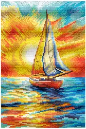 kit ricamo a punto croce - Navigare sotto il sole - RTO Subito Disponibile
