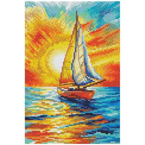kit ricamo a punto croce - Navigare sotto il sole - RTO Subito Disponibile