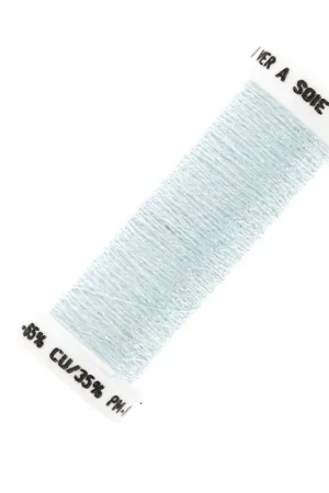 Fil à broder métallisé tressé 4 Au ver à soie pour broderie Bleu clair (094) x10m Quantità Limitata