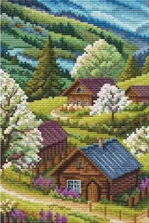 Ultime Pezzi kit ricamo a punto croce - Primavera nelle Highlands - RTO