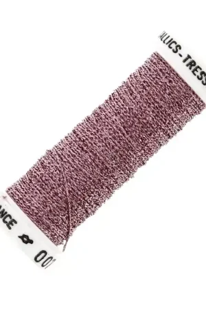 Subito Disponibile Fil à broder métallisé tressé 4 Au ver à soie pour broderie Vieux rose (107) x10m