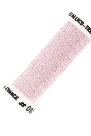Fil à broder métallisé tressé 4 Au ver à soie pour broderie Rose (092) x10m Ultime Pezzi