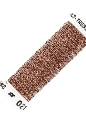 Promo Stagionale Fil à broder métallisé tressé 4 Au ver à soie pour broderie Cuivré (021) x10m